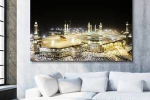Картина в гостиную спальню для интерьера Огни в ночном городе KIL Art 81x54 см (460)