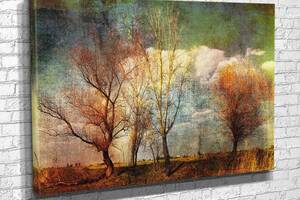 Картина в гостиную спальню для интерьера Осенние деревья KIL Art 122x81 см (475)