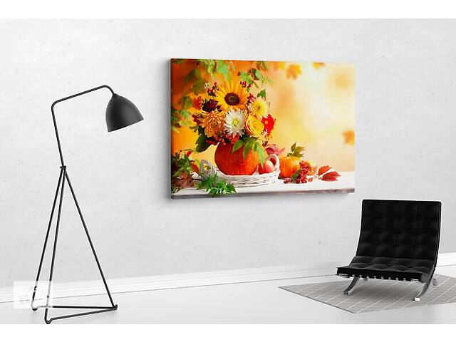 Картина в гостиную спальню для интерьера Осенний букет KIL Art 122x81 см (681)