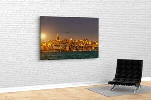 Картина в гостиную спальню для интерьера Панорама Стамбула KIL Art 81x54 см (745)