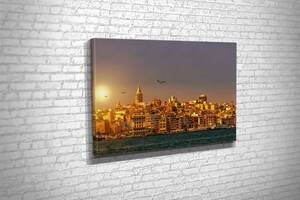 Картина в гостиную спальню для интерьера Панорама Стамбула KIL Art 122x81 см (745)