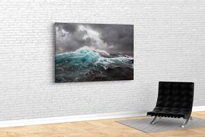 Картина у вітальню спальню для інтер'єру Шторм у морі KIL Art 51x34 см (557)