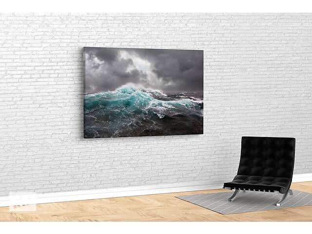 Картина в гостиную спальню для интерьера Шторм в море KIL Art 122x81 см (557)