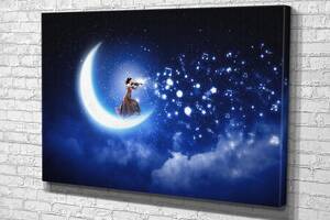 Картина у вітальню спальню для інтер'єру Скрипалька та місяць KIL Art 81x54 см (595)