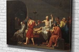 Картина у вітальню спальню для інтер'єру Смерть Сократа полотно KIL Art 122x81 см (477)