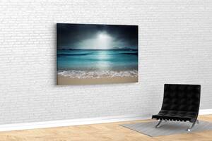 Картина у вітальню спальню для інтер'єру Хвиля на морському березі KIL Art 81x54 см (459)