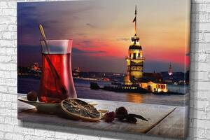 Картина в гостиную спальню для интерьера Вид на Девичью башню в Стамбуле KIL Art 81x54 см (742)