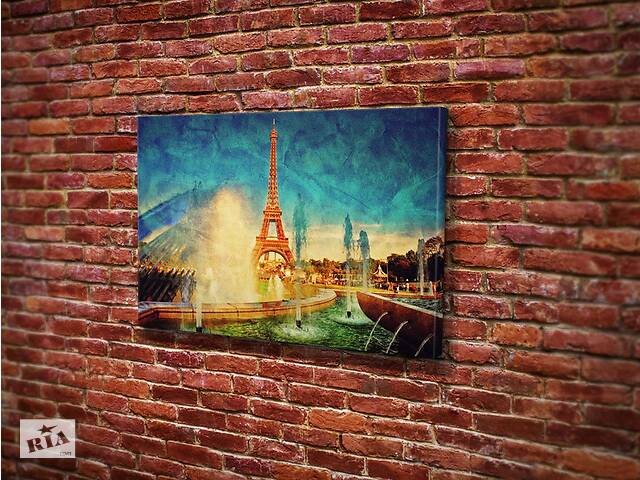 Картина в гостиную спальню для интерьера Винтажая Эйфелева башня KIL Art 122x81 см (834)