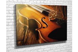 Картина в гостиную спальню для интерьера Винтажная скрипка KIL Art 81x54 см (851)