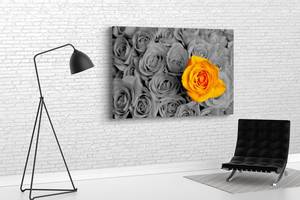 Картина у вітальню спальню для інтер'єру Жовта троянда KIL Art 81x54 см (688)