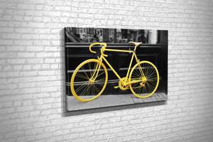 Картина у вітальню спальню для інтер'єру Жовтий велосипед KIL Art 81x54 см (838)