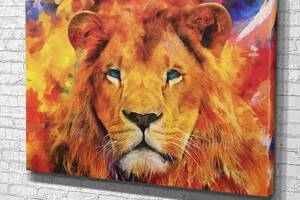 Картина у вітальню спальню для інтер'єру Живописний лев KIL Art 51x34 см (563)