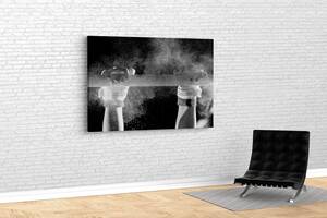 Картина в гостиную спортзал для интерьера Спортсмен на турнике KIL Art 122x81 см (449)