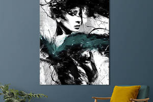 Картина в офис KIL Art Абстрактная девушка в мрачном цвете 80x54 см (2art_21)
