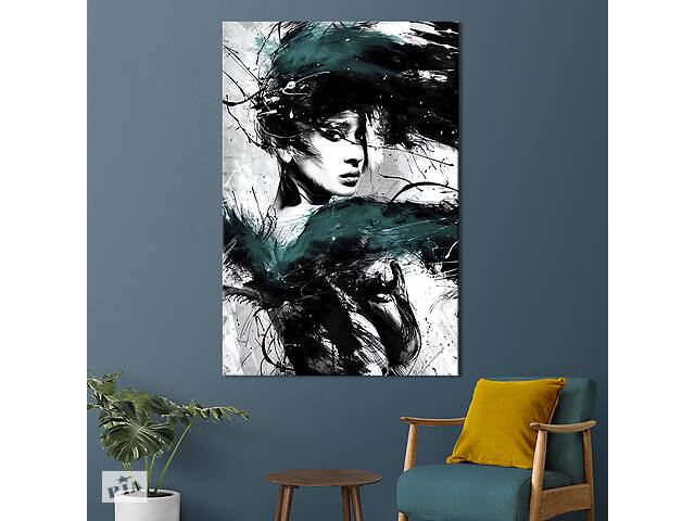 Картина в офис KIL Art Абстрактная девушка в мрачном цвете 51x34 см (2art_21)