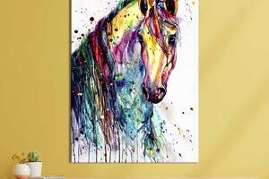 Картина в офис KIL Art Абстрактная красочная лошадь 120x80 см (2art_220)