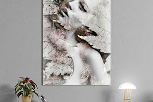 Картина в офис KIL Art Абстрактная романтическая девушка среди листьев 80x54 см (2art_41)