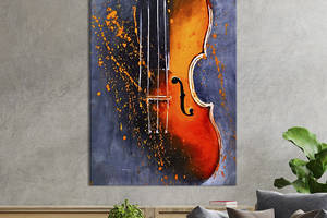 Картина в офис KIL Art Абстрактная старая гитара 120x80 см (2art_192)