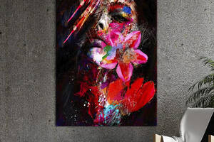 Картина в офис KIL Art Абстрактная страстная женщина с цветком 120x80 см (2art_10)