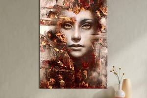 Картина в офис KIL Art Абстракция девушка с золотыми глазами 80x54 см (2art_338)
