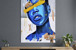 Картина в офис KIL Art Абстракция девушка из синей кожей 80x54 см (2art_142)