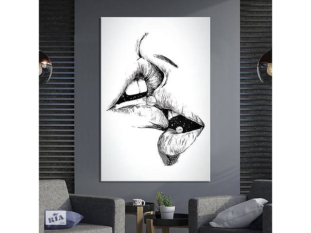 Картина в офис KIL Art Абстракция Космический поцелуй 80x54 см (2art_184)