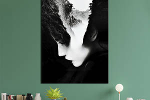 Картина в офис KIL Art Абстракция прекрасный водопад в силуэте женщины 51x34 см (2art_300)
