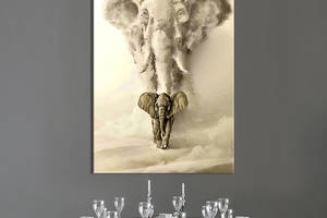 Картина в офис KIL Art Абстракция слоны на светлом фоне 120x80 см (2art_57)