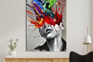 Картина в офис KIL Art Абстракция взрыв красок в голове 80x54 см (2art_94)
