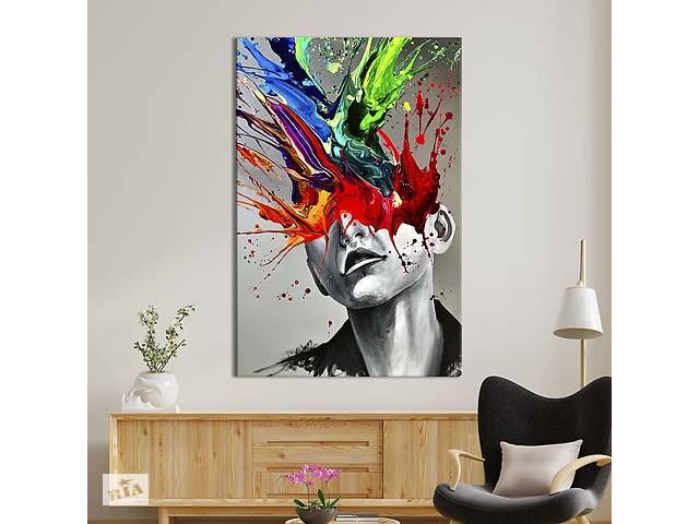 Картина в офис KIL Art Абстракция взрыв красок в голове 51x34 см (2art_94)