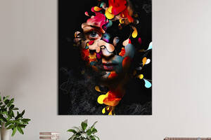 Картина в офис KIL Art Абстракция загадочное лицо девушки в ярких красках 80x54 см (2art_95)