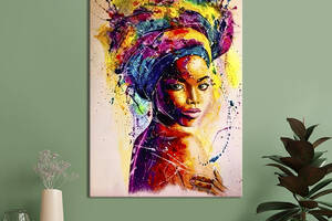 Картина в офис KIL Art Африканская девушка в традиционном головном уборе 120x80 см (2art_170)