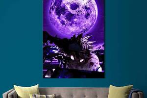Картина в офис KIL Art Аста под фиолетовой луной, аниме Чёрный клевер 80x54 см (2an_42)