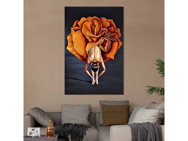 Картина в офис KIL Art Балерина в пышной цветочной пачке 80x54 см (2art_215)