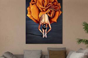 Картина в офис KIL Art Балерина в пышной цветочной пачке 120x80 см (2art_215)
