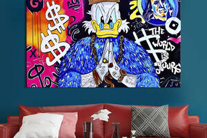 Картина в офис KIL Art Богатый Скрудж Макдак в короне 80x54 см (2art_165)