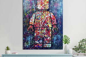 Картина в офис KIL Art Человечек Лего в ярких цветах 120x80 см (2art_92)