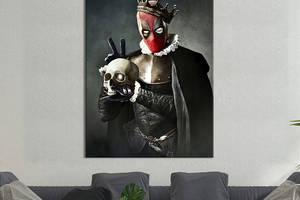 Картина в офис KIL Art Дэдпул в образе Гамлета с черепом 80x54 см (2art_267)