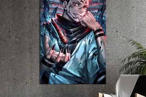 Картина в офис KIL Art Демон Итадори Юдзи из аниме Магическая битва 80x54 см (2an_21)