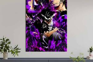 Картина в офис KIL Art Герои аниме Чёрный клевер на фиолетовом фоне 80x54 см (2an_82)