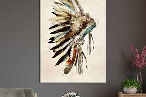 Картина в офис KIL Art Головной убор вождя индейцев 120x80 см (2art_327)