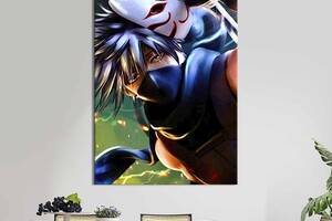 Картина в офис KIL Art Какаси Хатакэ с маской - герой аниме Наруто 80x54 см (2an_36)