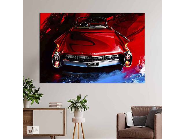 Картина в офис KIL Art Красный кабриолет на ярком фоне 120x80 см (2art_325)