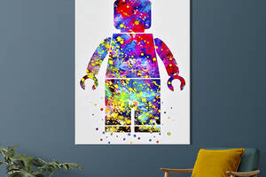 Картина в офис KIL Art Красочный человечек Лего на белом фоне 120x80 см (2art_93)