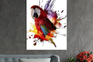 Картина в офис KIL Art Красивый красный попугай 120x80 см (2art_118)