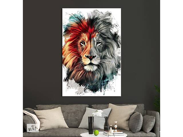 Картина в офис KIL Art Красивый лев с шикарной гривой 51x34 см (2art_117)