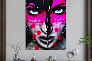 Картина в офис KIL Art Лицо девушки в абстрактных красках 120x80 см (2art_195)