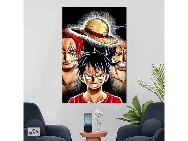 Картина в офис KIL Art Манки Д. Луффи и компания из аниме One piece 80x54 см (2an_11)