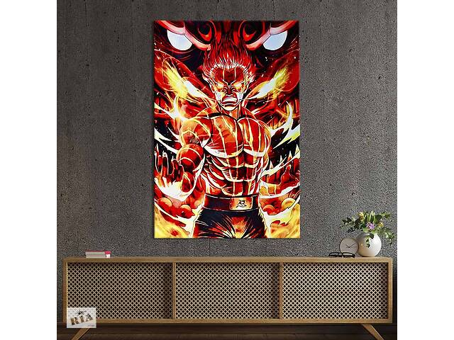 Картина в офис KIL Art Майто Гай красный дьявол из аниме Наруто 51x34 см (2an_60)