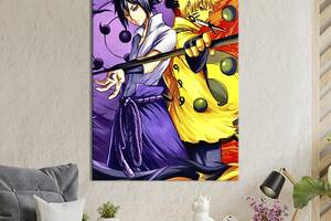 Картина в офис KIL Art Наруто и Саскэ с аниме Наруто: Ураганные хроники 80x54 см (2an_115)